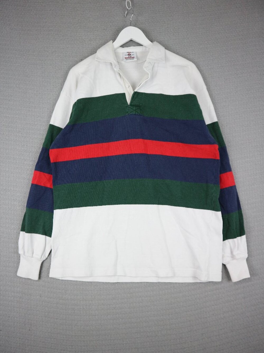 Vintage 90s Barbarian Rugby Cotton Sweater Stripped Mens 2XLT VTG